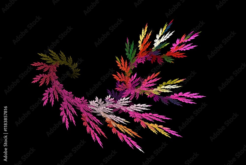 Poster computer generated fractal pattern and shape