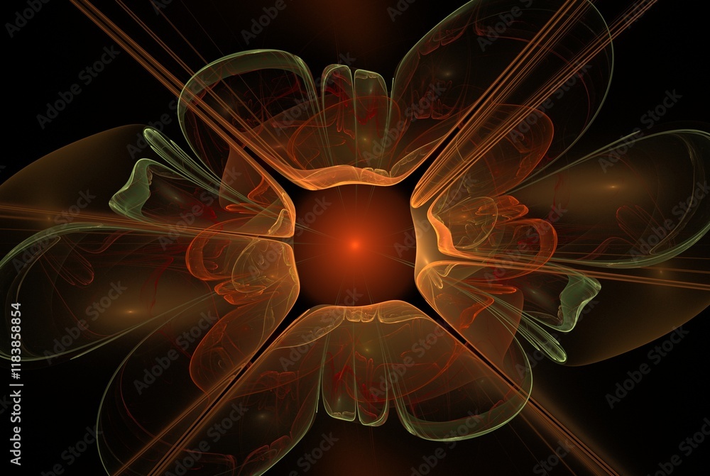 Poster computer generated fractal pattern and shape