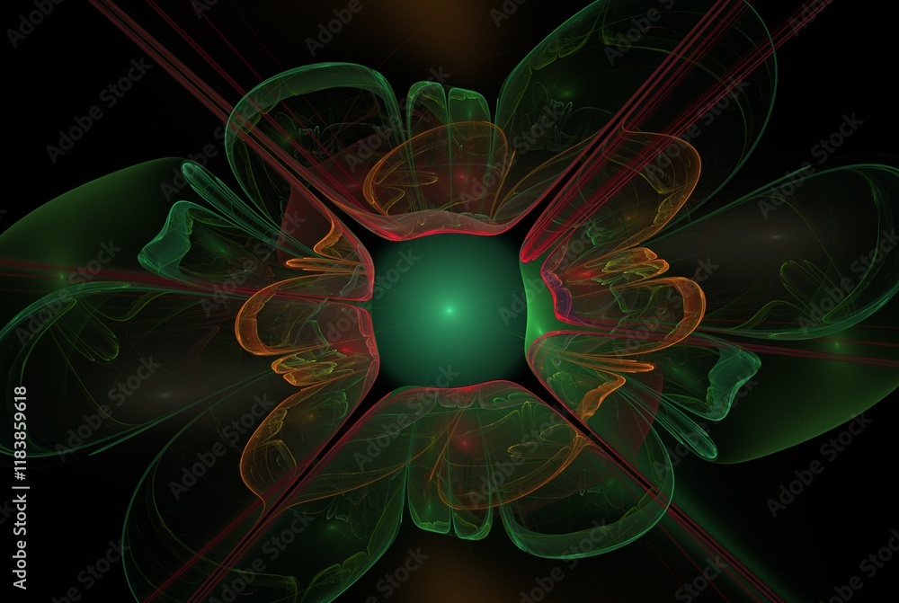 Poster computer generated fractal pattern and shape