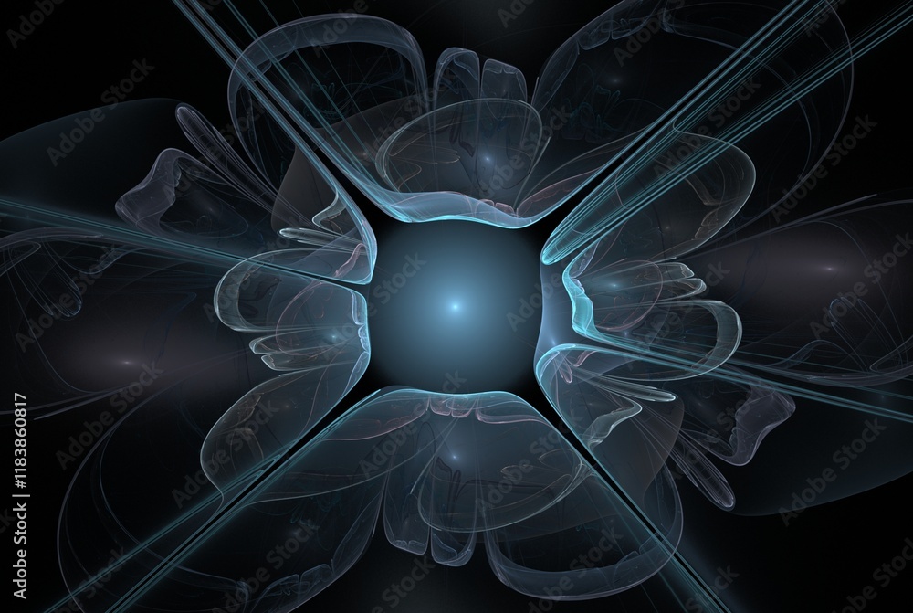 Poster computer generated fractal pattern and shape