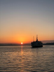 sunset over the sea from in Istanbul