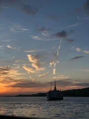 sunset over the sea from in Istanbul
