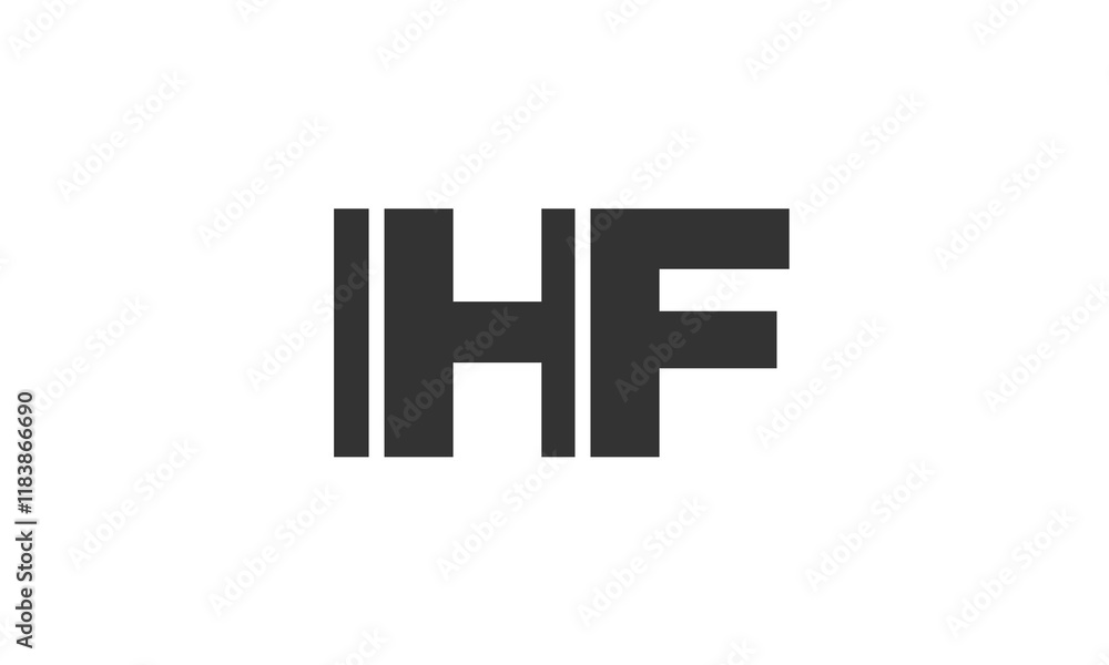 Poster ihf logo design template with strong and modern bold text. initial based vector logotype featuring s