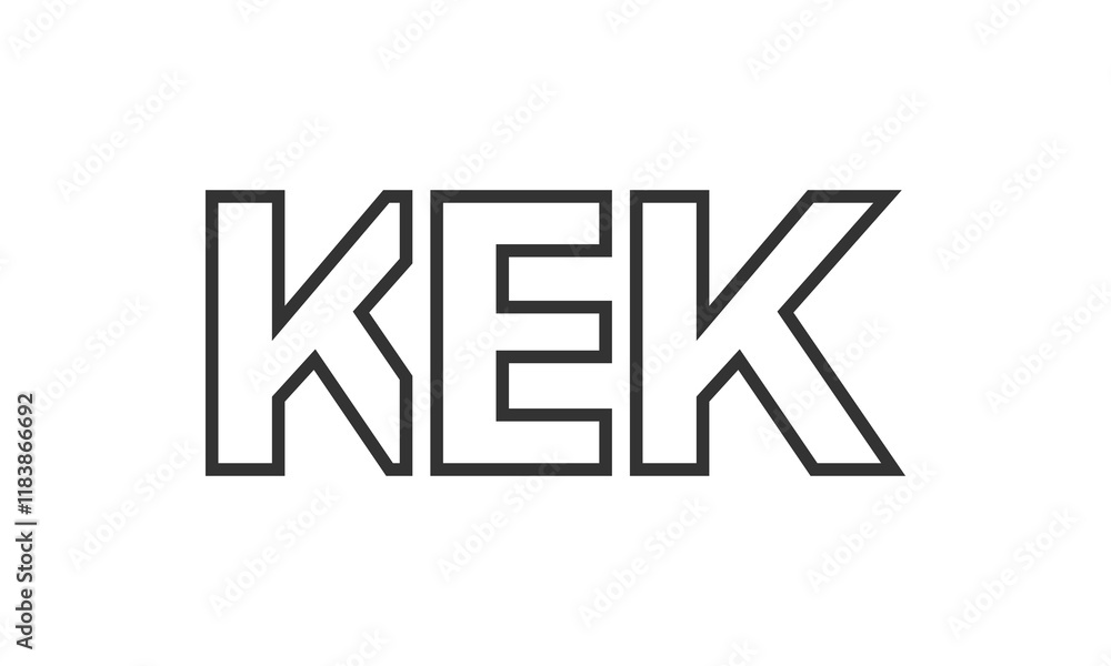Poster kek logo design template with strong and modern bold text. initial based vector logotype featuring s