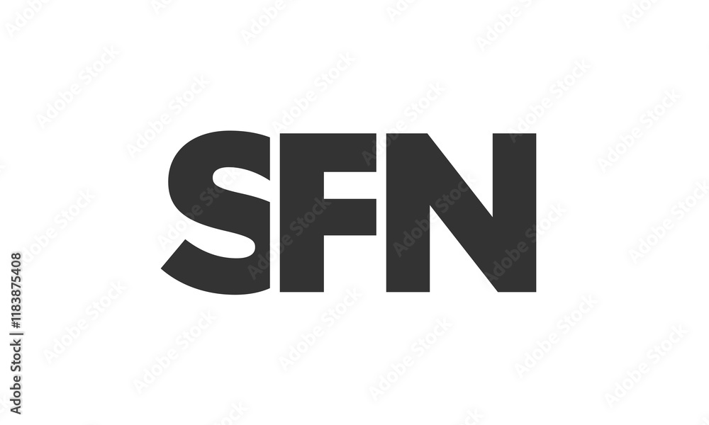 Poster sfn logo design template with strong and modern bold text. initial based vector logotype featuring s