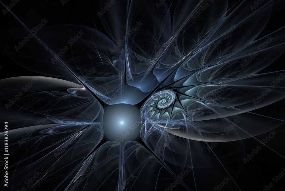 Poster computer generated fractal pattern and shape