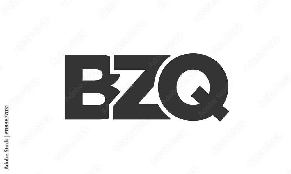 Fototapete bzq logo design template with strong and modern bold text. initial based vector logotype featuring s