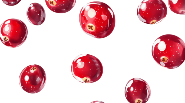 red cranberries isolated on white transparent background - Powered by Adobe
