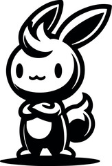 Cartoon Animal Vector Black Silhouette Cricut Design for T-Shirt