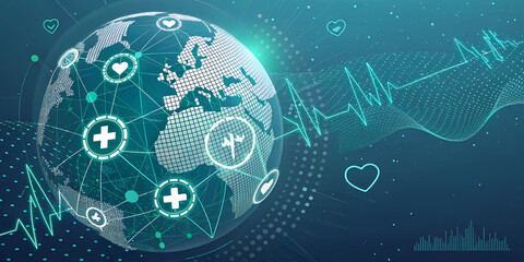 Global Connectivity and Health Technology Concept Illustration