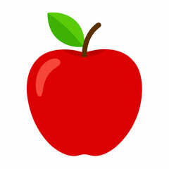 red apple isolated on white