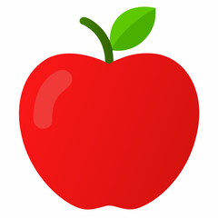 red apple isolated on white