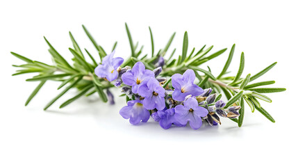 Fototapeta premium Close up beautiful rosemary flower isolated on white background with copy space