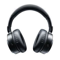 Sleek black over-ear headphones on a clean white backdrop, modern design, minimalist aesthetic, perfect for music lovers and audiophiles