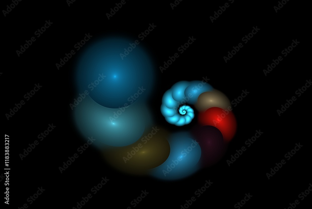 Poster computer generated fractal pattern and shape