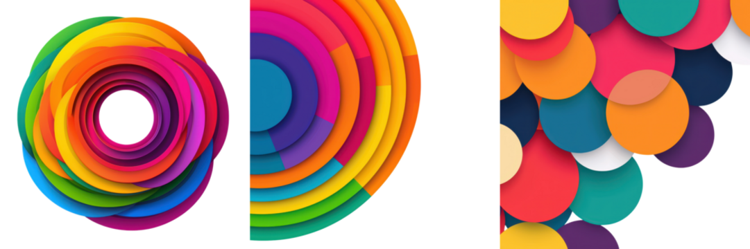 Visually striking abstract design featuring a captivating arrangement of layered geometric shapes in a vibrant spectrum of colors creating a mesmerizing eye catching and contemporary aesthetic - Powered by Adobe