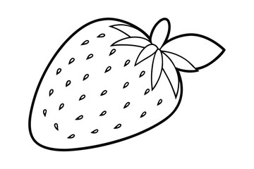 Strawberry fruit line art illustration.eps