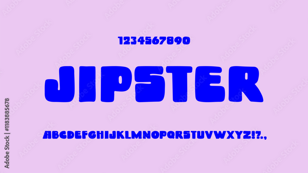 Fototapete extra bold sans serif font with soft corners. playful rounded typescript and numbers. joyful cartoon