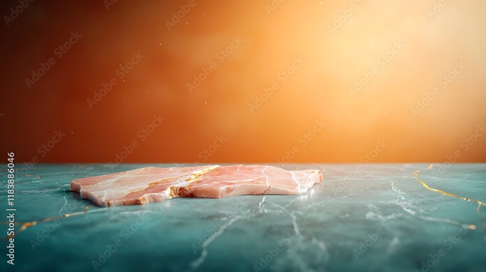 Poster exquisite marble surface with a soft pink and gold toned ornately patterned design captured in a cin