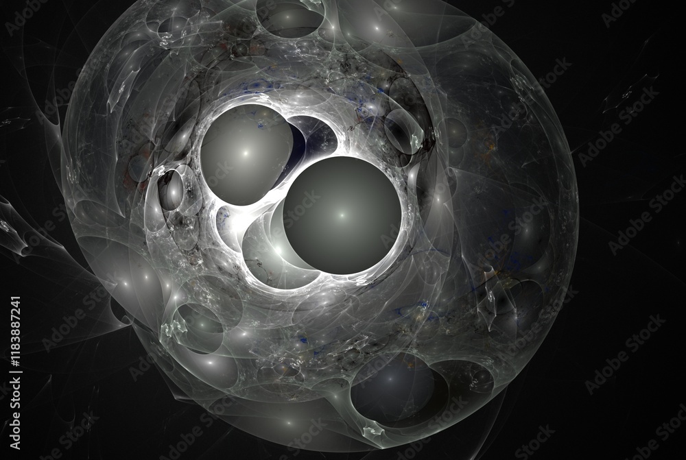 Poster computer generated fractal pattern and shape