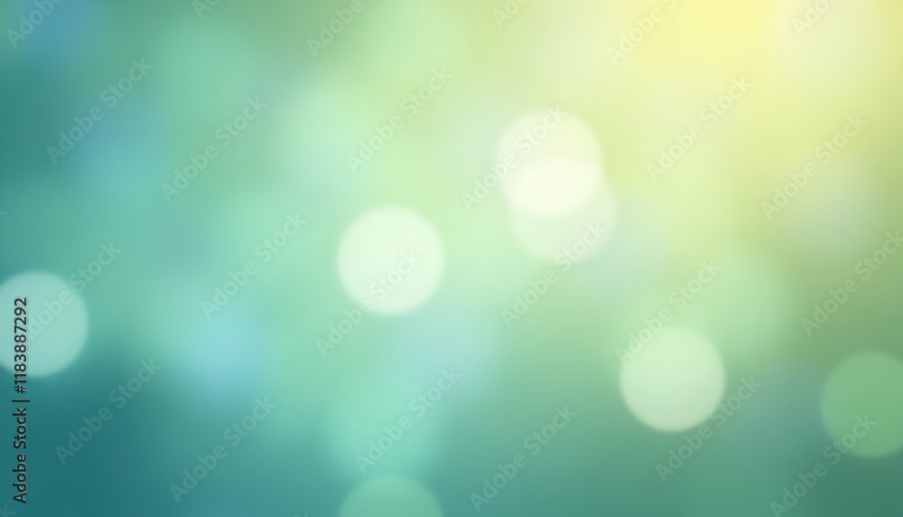 Aufkleber abstract blurred background with bokeh lights. soft green and yellow tones create a serene and peace