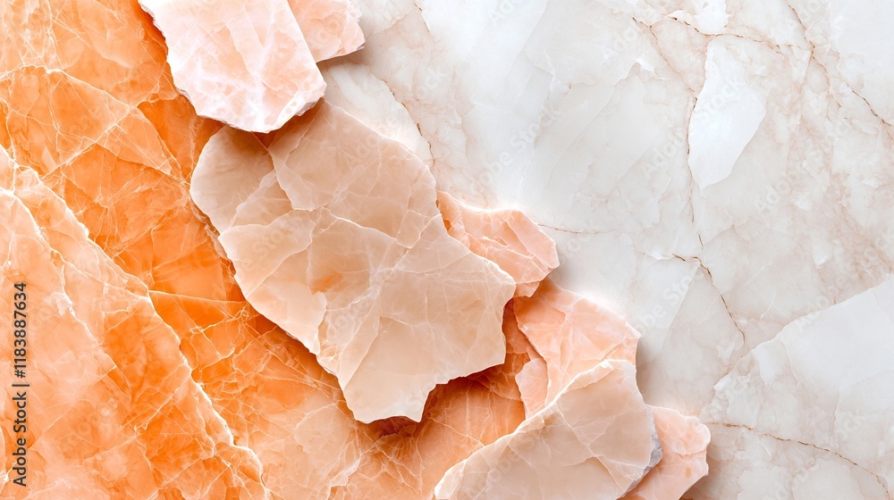 Poster mesmerizing marble like surface with captivating patterns of coral peach and blush tones perfect for