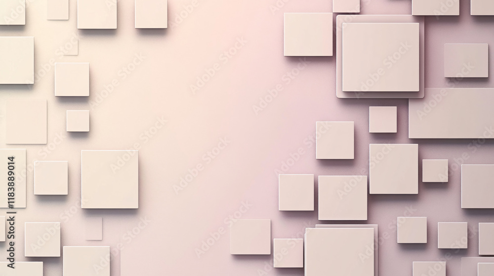 Poster a 2d flat design featuring pastel-colored rectangles arranged on a simple backdrop, perfect for a wa