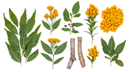 Andrographis paniculata isolated on transparent background offers a unique view of this powerful medicinal plant, known for its immune-boosting and anti-inflammatory properties.