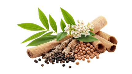 Andrographis paniculata isolated on transparent background offers a unique view of this powerful medicinal plant, known for its immune-boosting and anti-inflammatory properties.