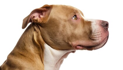 Cute Pitbull Portrait Illustration on a White Background