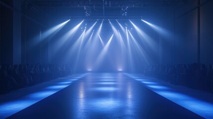 Blue Runway Lights Fashion Show