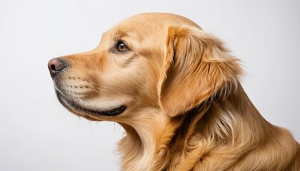Cute Golden Retriever Dog Portrait Illustration on a White Background