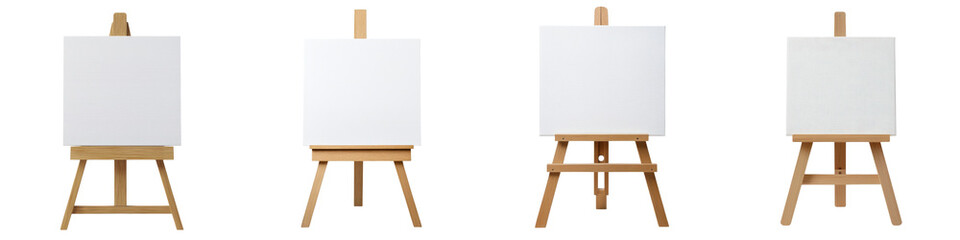 Blank Canvas on Wooden Easel in Art Studio for Creative Expression and