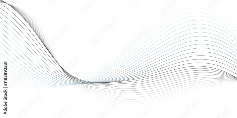 Poster wave flowing liquid line abstract background. black and white vector design 3d lines in perspective,
