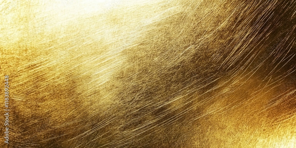 Poster gold texture background with reflective light and visible scratches adds elegance and depth to any d