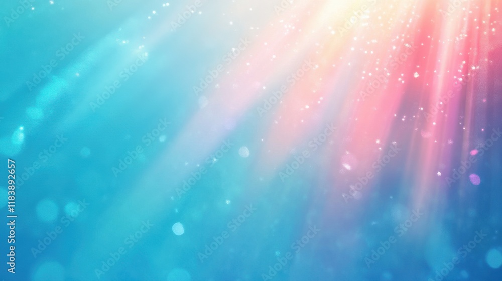 Poster abstract background with glowing light rays on a blue gradient