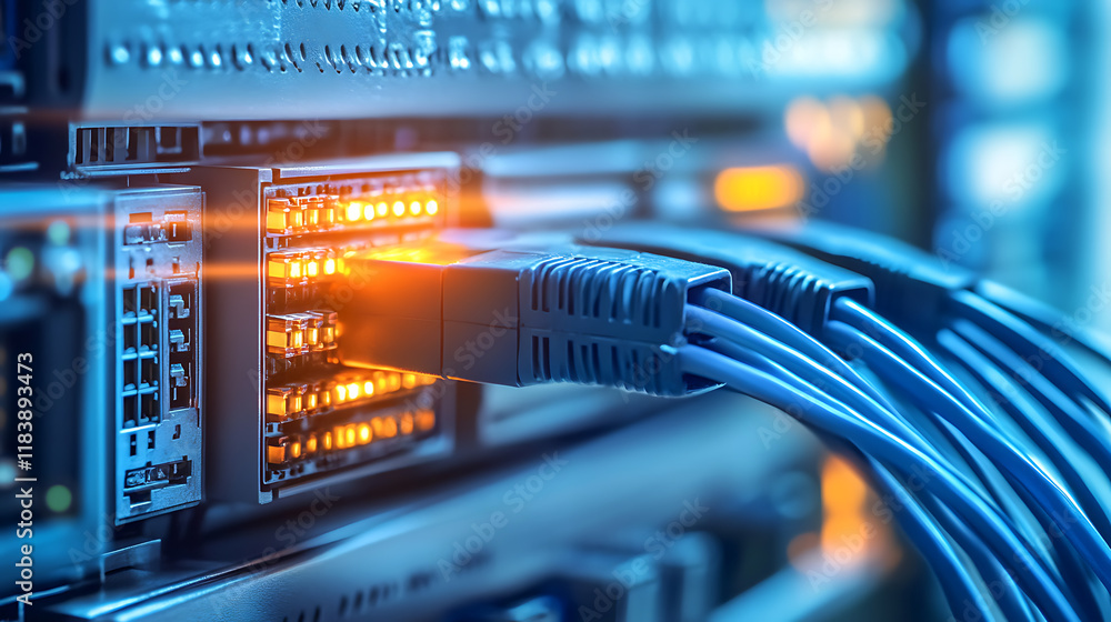 Poster network cables connected in network switches
