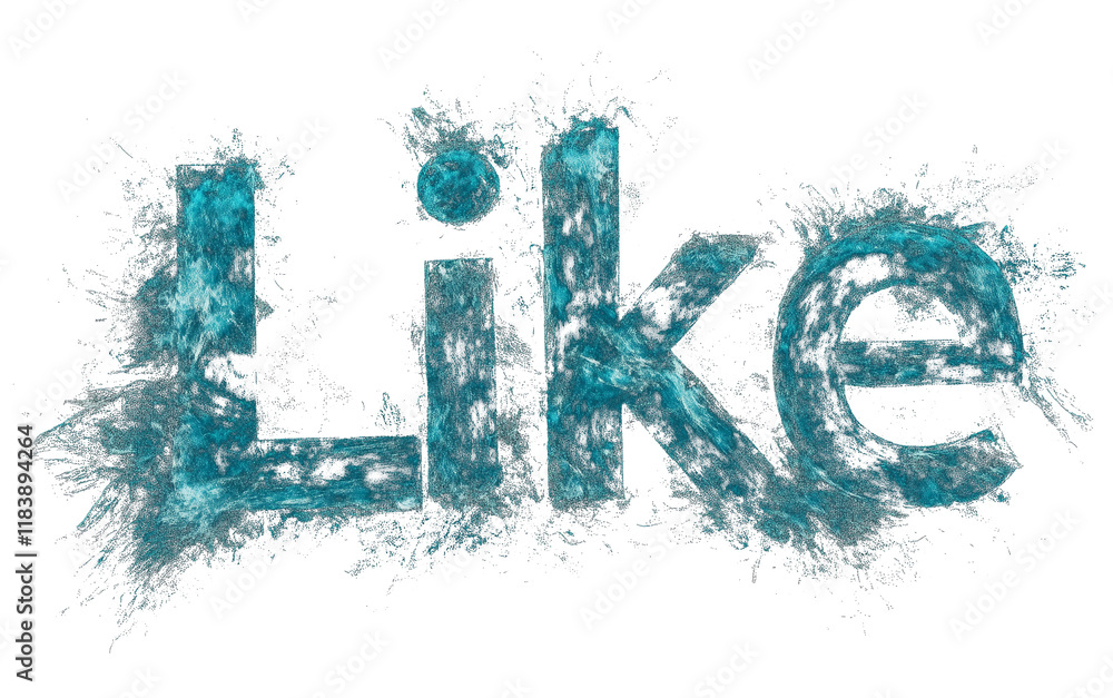 Aufkleber word like is creatively designed with dark teal, moody, and blended brush effect, featuring splashes