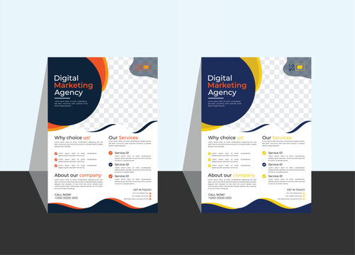 Business Flyer Corporate Flyer Template Geometric shape Flyer ,modern and simple, clean and clear Abstract Colorful concepts