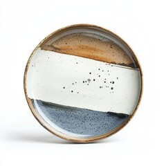 Handcrafted Dinner Plate with Subtle Abstract Pattern Design