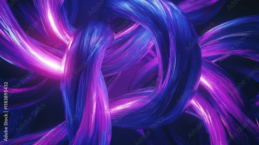 Aufkleber blue light streaks weaving and intertwining in a seamless loop, creating a futuristic animation perf