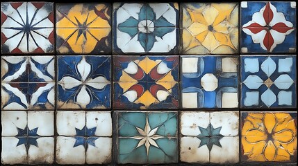 Colorful Vintage Tile Mosaic Pattern Design