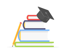 Study icon. Books icon. Flat style. Vector icons.