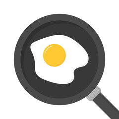 Scrambled egg icon. Pan icon. Flat style. Vector icon.