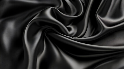 Fototapeta premium Texture, pattern, pattern, silk fabric in abstract shades of dark, silk texture, luxurious satin for abstraction, design and wallpaper, soft and blur style, smooth, black and white tones