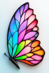 Abstract Colorful Moth Wing with Stylized Patterns