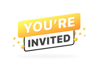 You are invited icon. Message icon. Flat style. Vector icon.