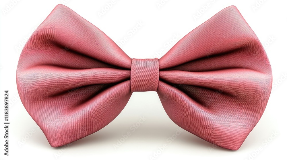 Poster red bow tie with intricate textured pattern