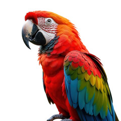 Obraz premium Tropical parrot on transparent background