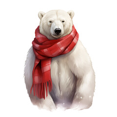 Bear with Scarf Clipart Vector Illustration